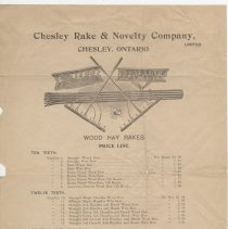 A2014.003.2-1-2 - Chesley Rake & Novelty Co 1899 Wood Hay Rakes Price List